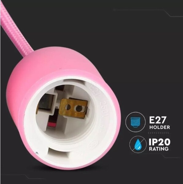 Висящ полилей 1xE27/60W/230V розов