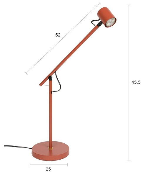 Червена метална настолна лампа (височина 45,5 cm) Aero – White Label