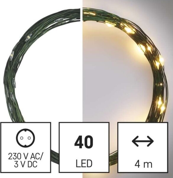 LED външна гирлянда 40xLED/9m IP44 топла бяла