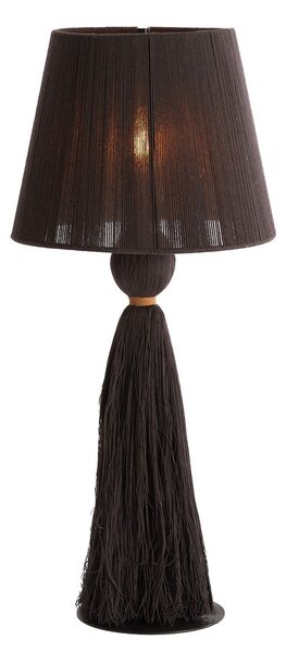 Тъмнокафява настолна лампа с текстилен абажур (височина 58 cm) Espino – Light & Living