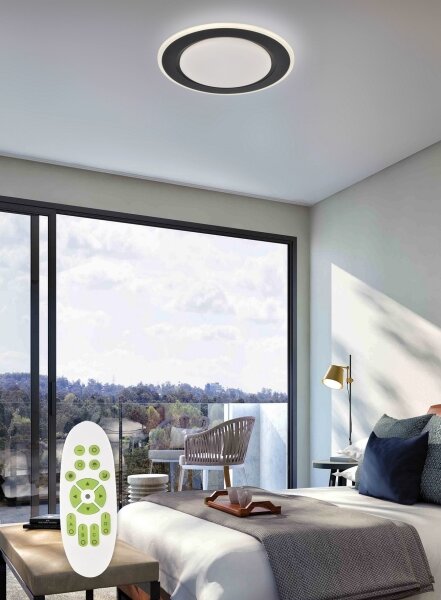 Top Light - LED Димируем плафон NORMAN LED/51W/230V черен + д.у