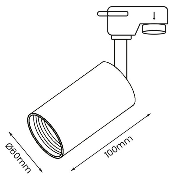 Спот за релсова система PIPE 1xGU10/25W/230V бял