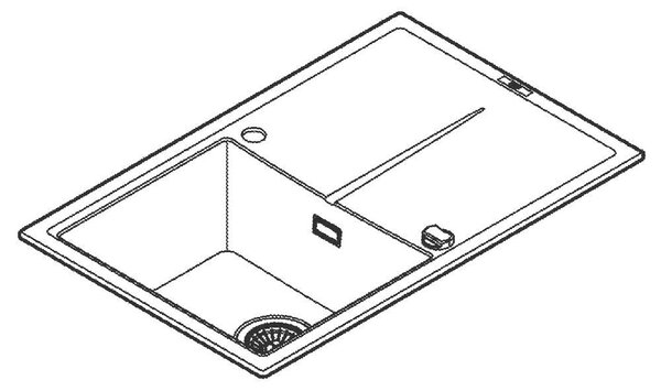 Grohe K400 Композитна кухненска мивка с отцедник, 780 x 500 mm, черен гранит