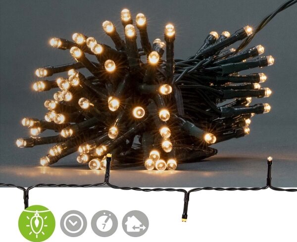 Nedis CLBO48 - LED гирлянда 48xLED/7 функции/3xAA 4,1m IP44 топла бяла