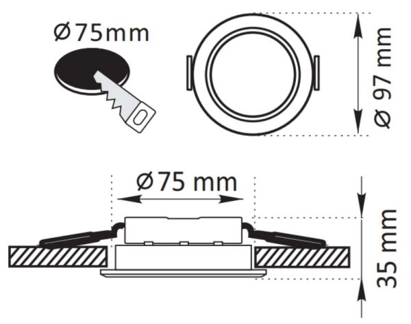 LED Лампа за вграждане ZOE LED/4,8W/230V бяла