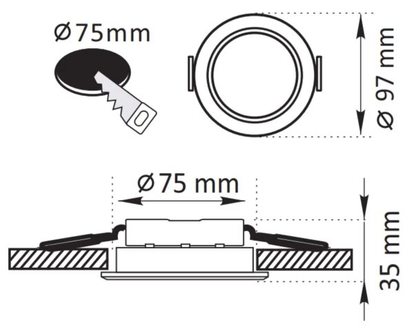LED Лампа за вграждане ZOE LED/4,8W/230V черна