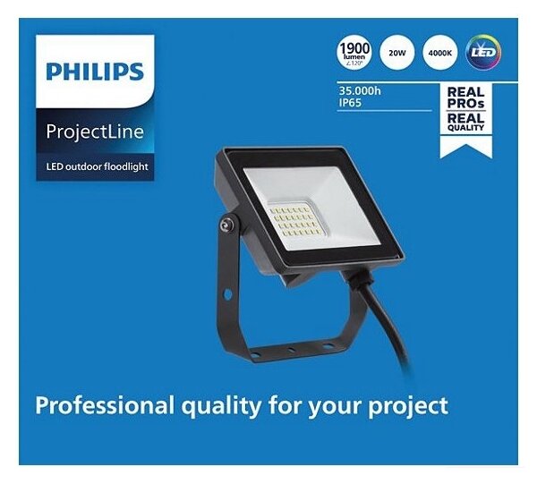 Philips - LED Екстериорен прожектор PROJECTLINE LED/20W/230V IP65 4000K