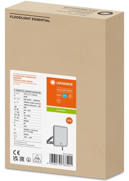 Ledvance - LED Екстериорен прожектор със сензор FLOODLIGHT LED/20W/230V 6500K IP65