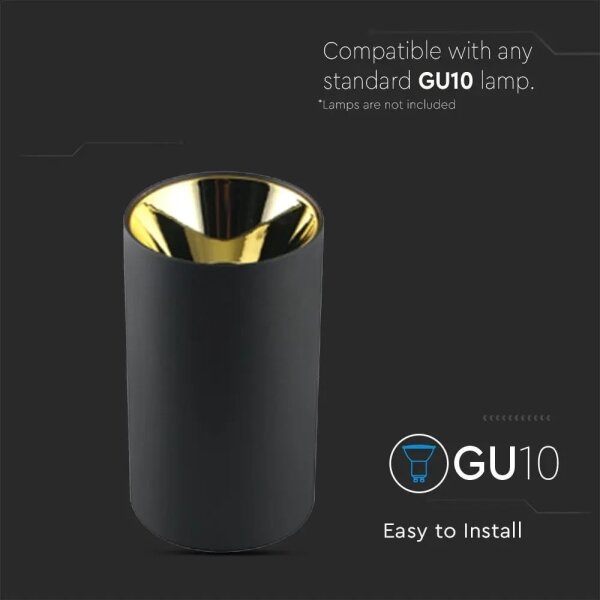 Спот 1xGU10/35W/230V черен/златист