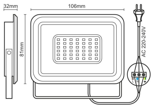 LED Прожектор LED/10W/230V 4000K IP65