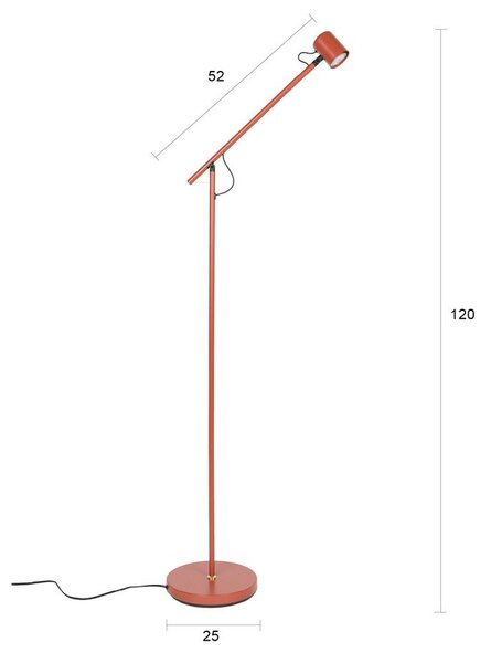 Червена подова лампа (височина 120 cm) Aero – White Label