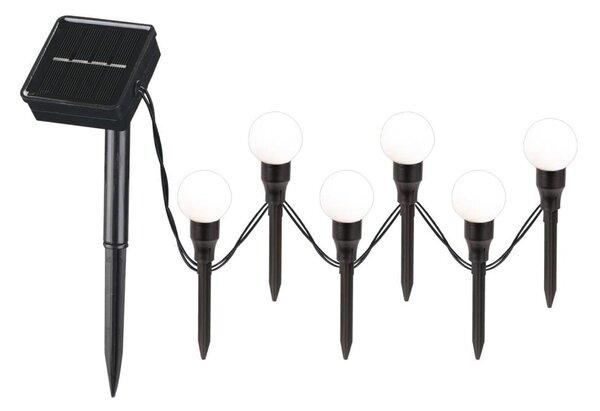 LED Соларна лампа KULKI 6xLED/1,2V 600 mAh 4,3 m IP44 черен/бял