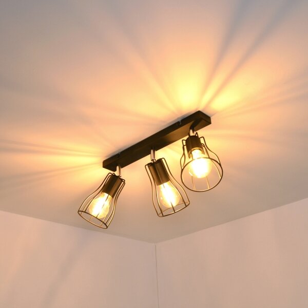LED Спот TUBE II 3xE27/15W/230V черен