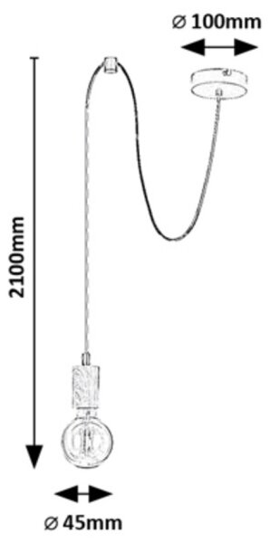Rabalux 72071 - Пендел DOLLIEN 1xE27/60W/230V бук
