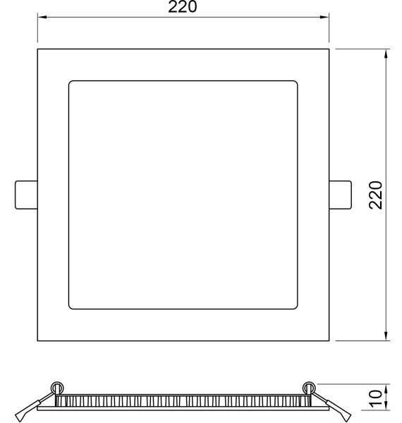 APLED - LED Лампа за вграждане в баня SQUARE LED/18W/230V IP41 220x220 мм