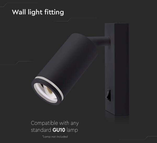 Спот аплик с превключвател 1xGU10/35W/230V черен