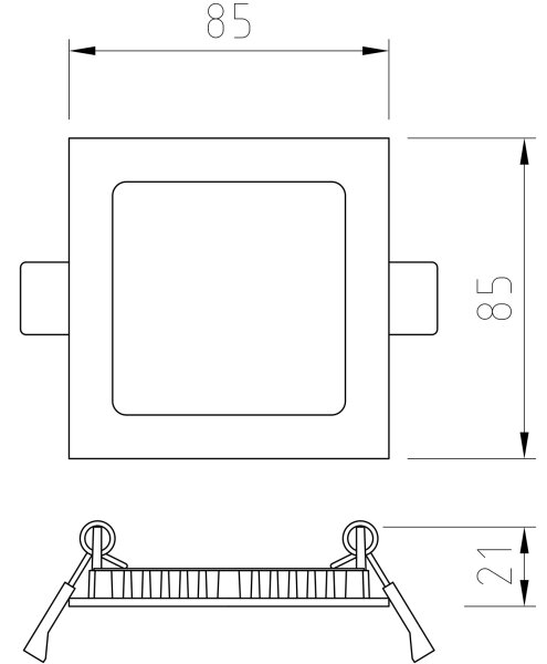 APLED - LED Лампа за вграждане в баня SQUARE LED/3W/230V IP41 85x85 мм
