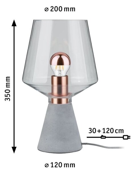 Paulmann 79665 - 1xE27/20W Настолна лампа NEORDIC YORIK 230V
