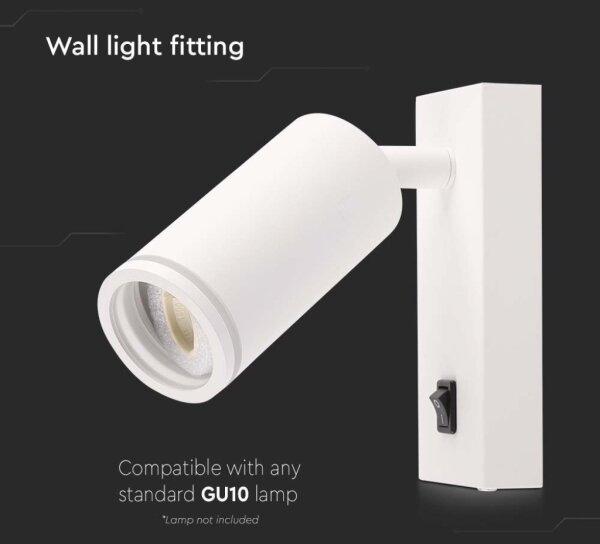 Спот аплик с превключвател 1xGU10/35W/230V бял