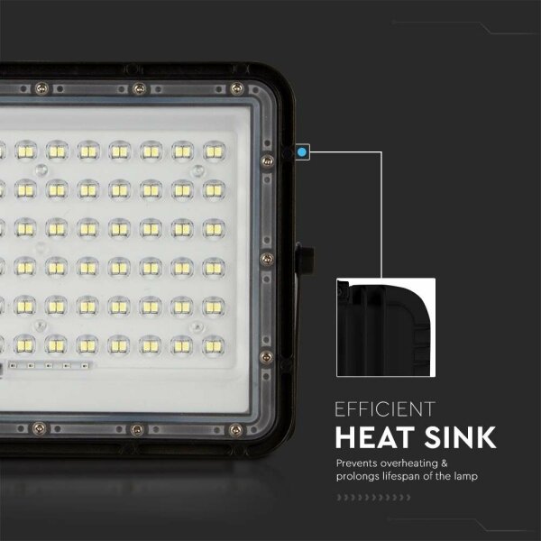 LED Екстериорен соларен прожектор LED/15W/3,2V IP65 4000K черен + д.у