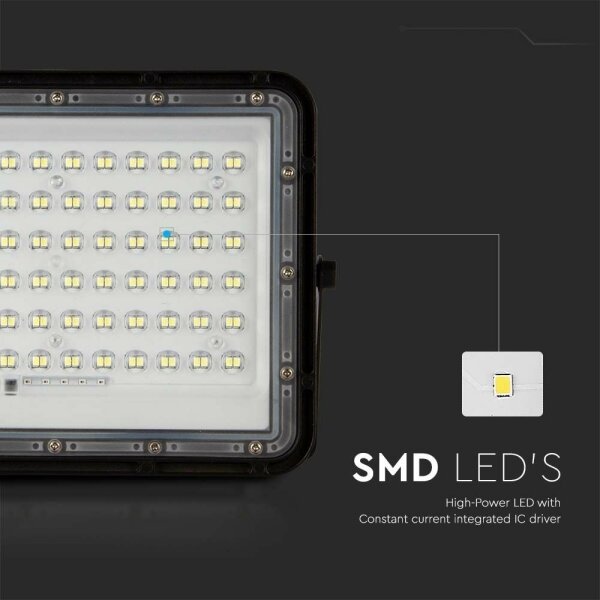 LED Екстериорен соларен прожектор LED/15W/3,2V IP65 6400K черен + д.у