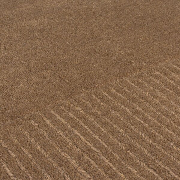 Килим с текстурирана вълнена рамка кафяв 120X170 см, Flair Rugs