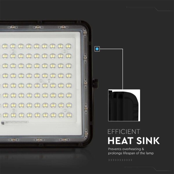 LED Екстериорен соларен прожектор LED/20W/3,2V 6400K черен + д.у
