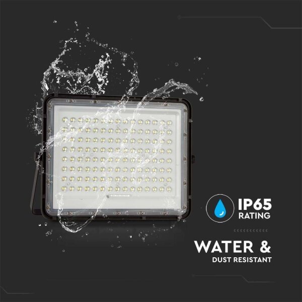 LED Екстериорен соларен прожектор LED/20W/3,2V 6400K черен + д.у