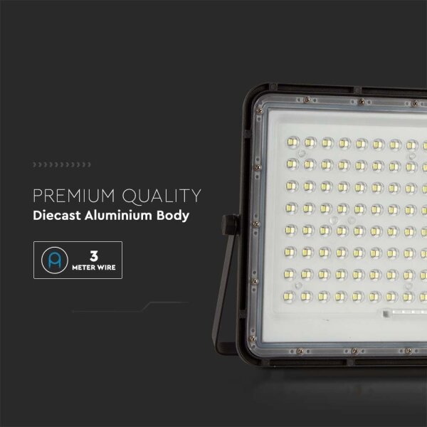 LED Екстериорен соларен прожектор LED/20W/3,2V 6400K черен + д.у