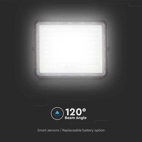 LED Екстериорен соларен прожектор LED/20W/3,2V 6400K черен + д.у