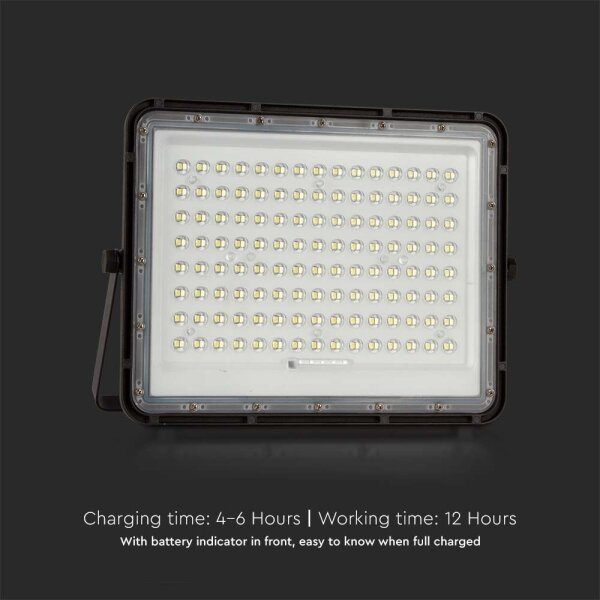 LED Екстериорен соларен прожектор LED/20W/3,2V 6400K черен + д.у