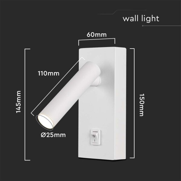 LED Стенен спот LED/2W/230V 4000K бял