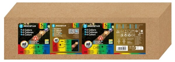 Aigostar - LED RGBY Соларно коледно осветително тяло LED/1,2V/8 функции 1m IP65 800mAh снежинки