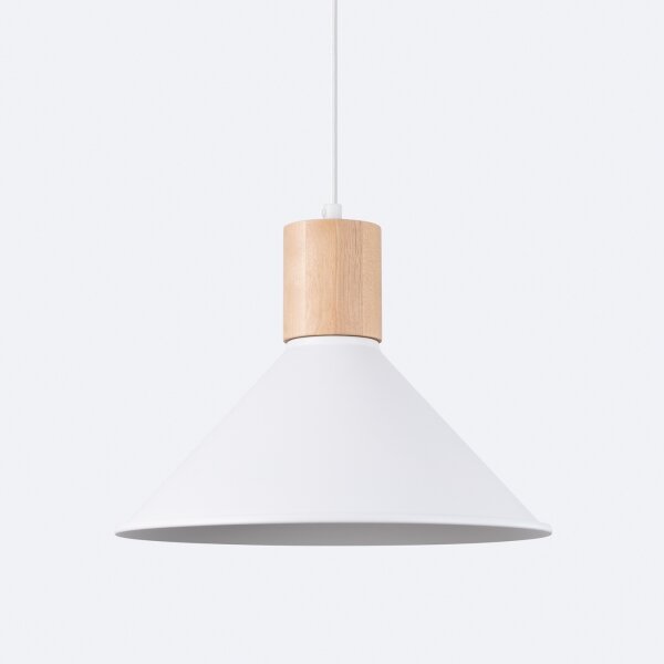 Sollux SL.1319 - Пендел JAGA 1xE27/15W/230V Ø 30 см бял