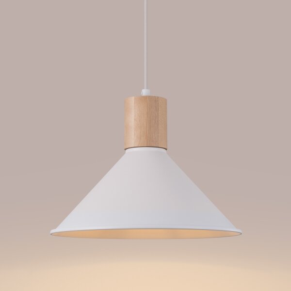 Sollux SL.1319 - Пендел JAGA 1xE27/15W/230V Ø 30 см бял
