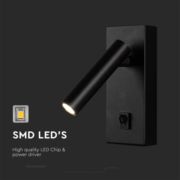 LED Стенен спот LED/2W/230V 4000K черен