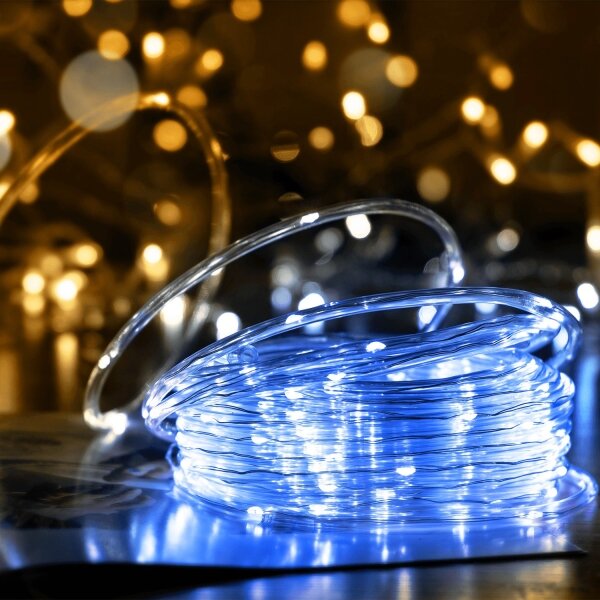 Aigostar - Соларна LED гирлянда 100xLED/8 режима 12m IP65 студено бяла