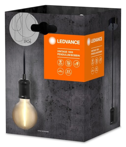Ledvance - Пендел PENDULUM ROBBIN 1xE27/15W/230V черен