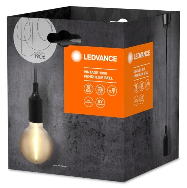 Ledvance - Пендел PENDULUM BELL 1xE27/15W/230V черен