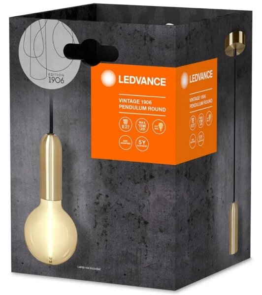 Ledvance - Пендел PENDULUM ROUND 1xE27/15W/230V златист