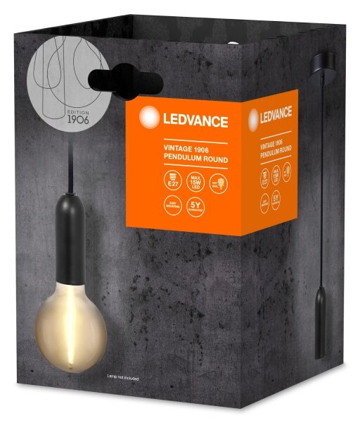 Ledvance - Пендел PENDULUM ROUND 1xE27/15W/230V черен