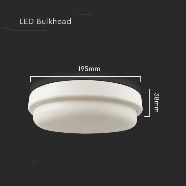 LED Плафон за баня LED/18W/230V 3000K IP54 Ø 19,5 см