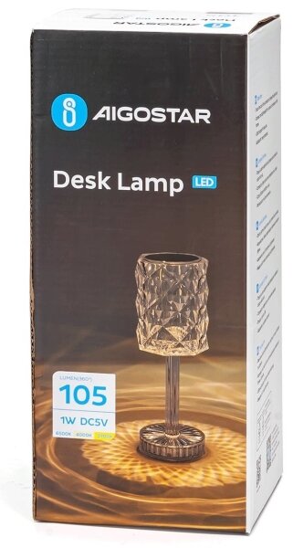 Aigostar LED регулируема презареждаема лампа 1W 5V 2700-6500K 1800mAh 26см