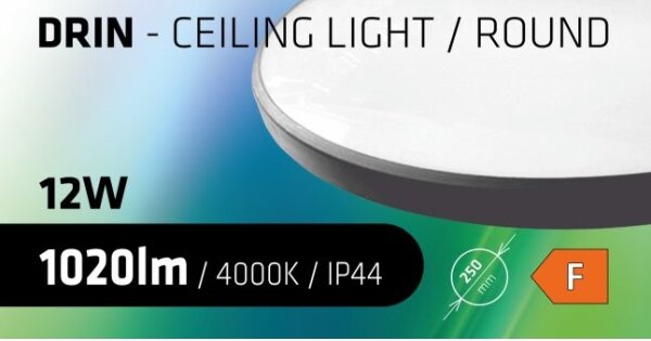 LED Плафон за баня CIRCLE LED/12W/230V 4000K Ø 25 см IP44 черен