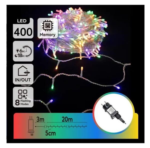 Aigostar - LED RGBY Външна коледна гирлянда 400xLED/6W/230V 20m IP44