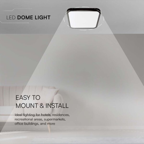LED Плафон за баня LED/18W/230V 4000K IP44 25x25 см черен