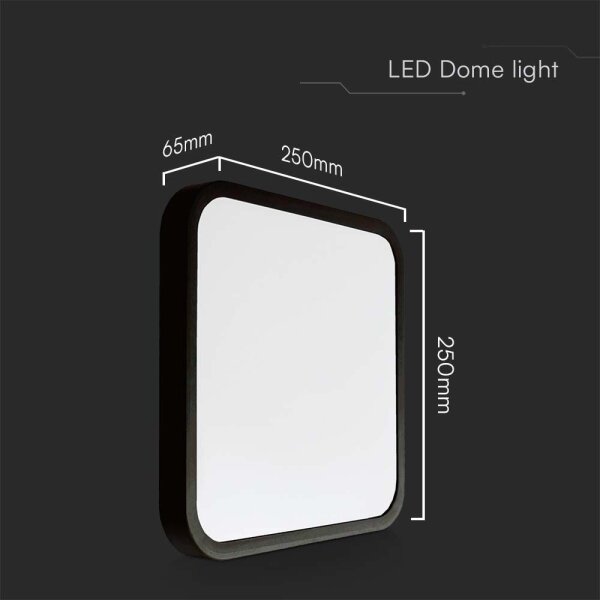 LED Плафон за баня LED/18W/230V 4000K IP44 25x25 см черен