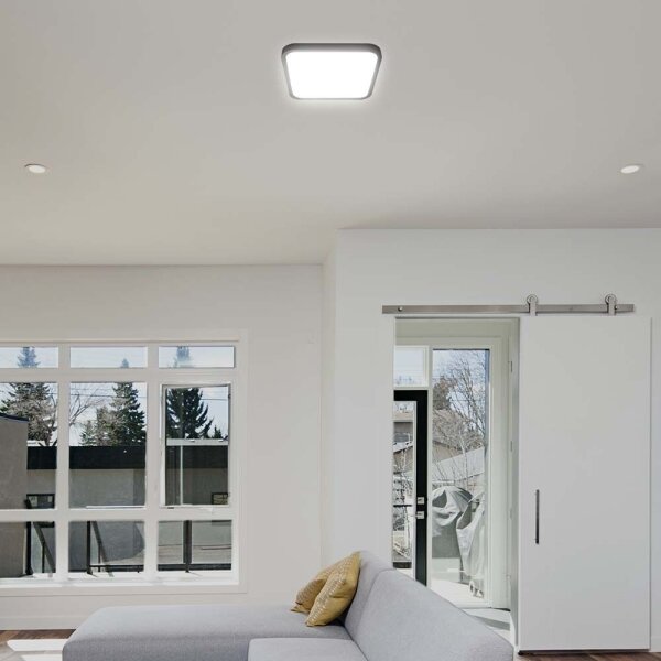 LED Плафон за баня LED/18W/230V 4000K IP44 25x25 см черен