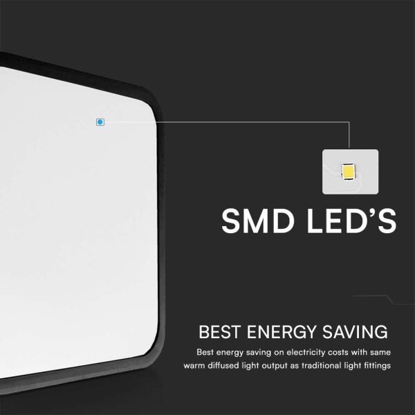 LED Плафон за баня LED/18W/230V 4000K IP44 25x25 см черен