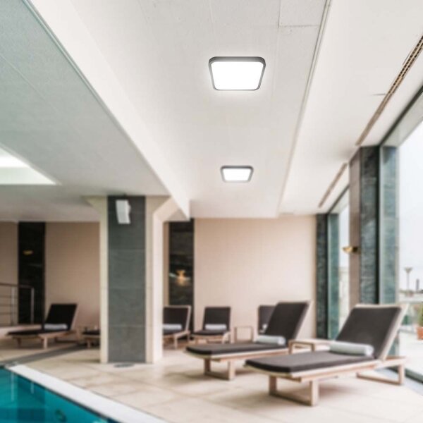 LED Плафон за баня LED/18W/230V 4000K IP44 25x25 см черен